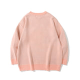 Men Sweater Cartoon Fun Spoof Brocade Sweater Men's Loose round Neck Sweater