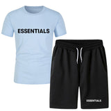 Fog Fear Of God T Shirt & Shorts 2 Pieces Set Summer Men'S Short Sleeve T-Shirt Shorts Casual