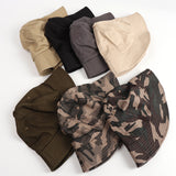 Bucket Hat Fishing Cap Cotton Print Fisherman Hat Camouflage Hat Men Solid Color Fashion