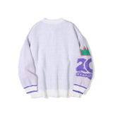 Men Sweater Sweater Men's Loose round Neck Sweater Zipper Coat