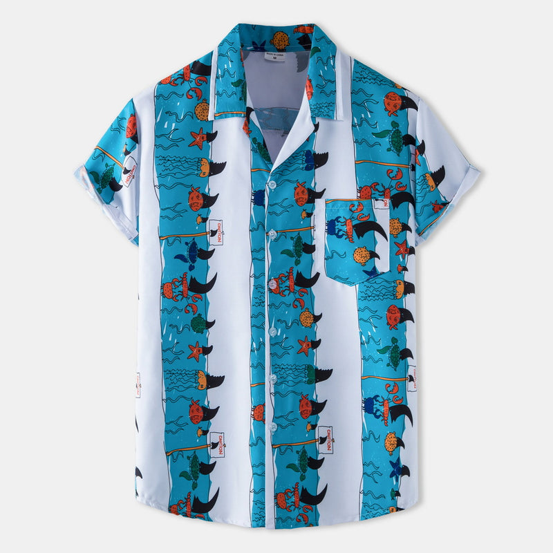 Camp Collar Shirt Short Sleeve Shirt Lapel