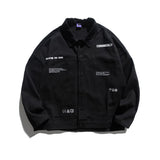 Man Fall Outfis Simple Embroidery Casual Jacket Top Loose Overalls