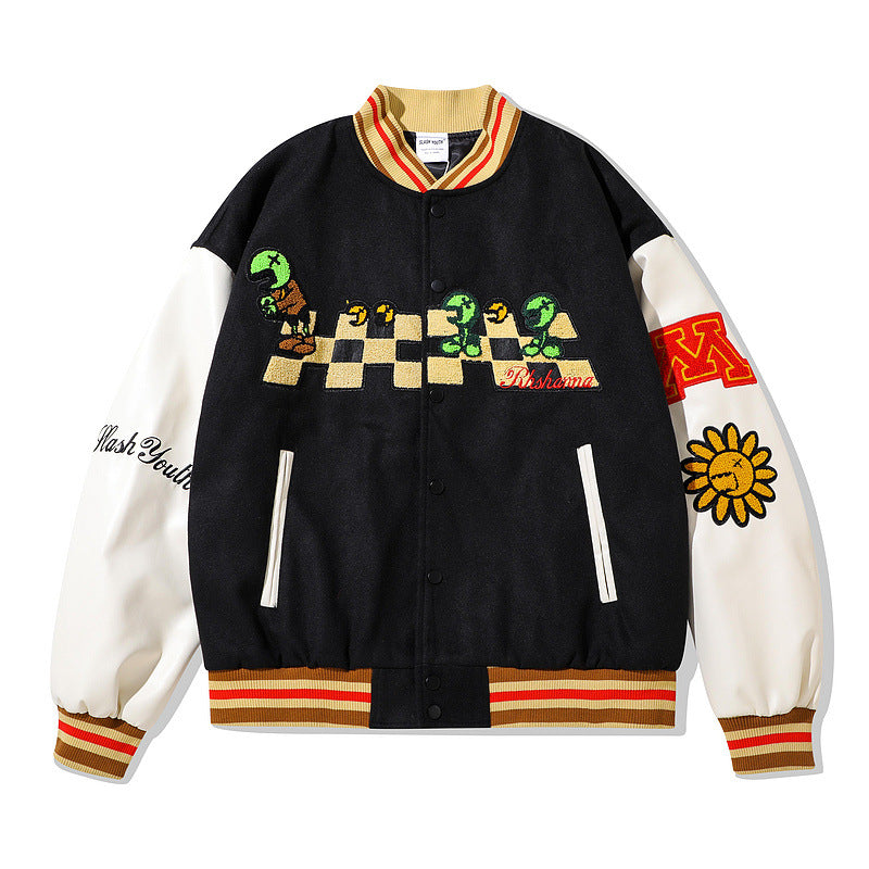 Man Fall Outfits Vintage Baseball Uniform Loose Vibe Style Jacket Hiphop Vintage Jacket for Men