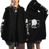 Anime Hoddies Tokyo Revengers Zipper Sweater Fleece Couple Coat Men