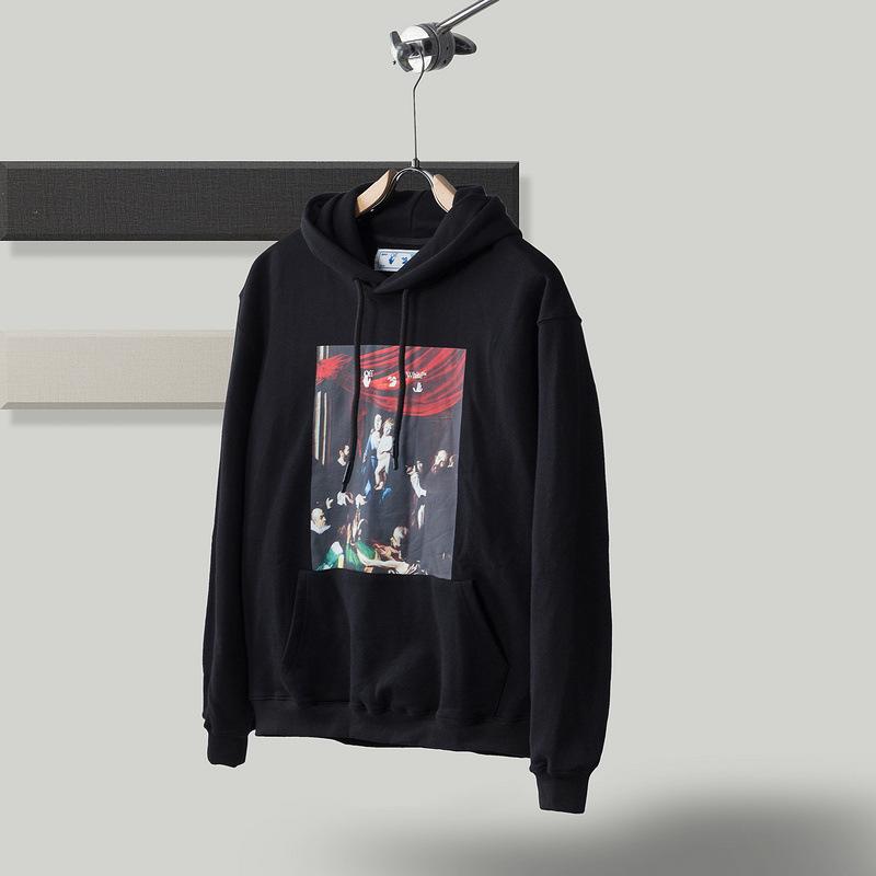 Off White Hoodie With Arrow Print Men'S Plus Size Casual And Comfortable Highquality Cotton Hooded Sweater Owt