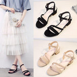 High Heels Slides Summer Suede Buckle Open Toe Sandals Chunky Heel Fashion Sandals