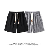 Men White Shorts Summer Wide Retro Casual Casual