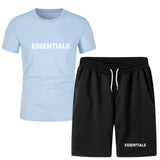 Fog Fear Of God T Shirt & Shorts 2 Pieces Set Summer Men'S Short Sleeve T-Shirt Shorts Casual
