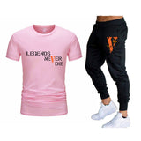 Vlone T Shirts & Pants 2 Piece Set T-Shirt Men'S Suit Printed Sports