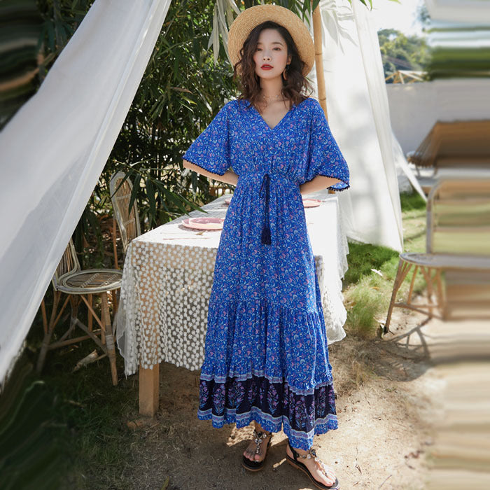 Coachella Music Festival Outfits High Waist Loose Wide Hem Long Dress Dress for Women