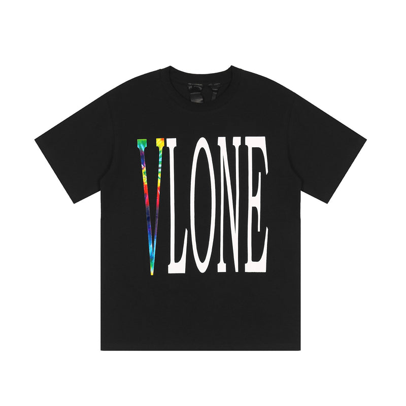 Vlone 21 Summer Large V Color Tiedyed Letter Printing Limited Street Tide Tshirt