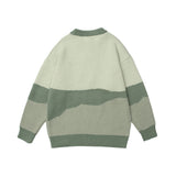 Men Sweater Embroidery Letter Color Matching Knitwear Men Street Tide Brand Loose round Neck Sweater