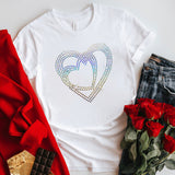 Valentine's Day T Shirts Couples Heart Printing Women's Pullover T-shirt