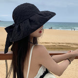 Women Bucket Hat Big Brim Fisherman Sun-Proof