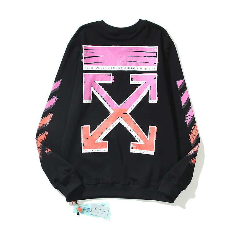 Off White Sweatshirts O Arrow Round Neck Men'S Women'S Pullover Loose Undershirt Coat