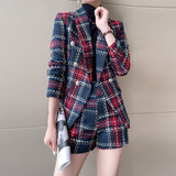 Interview Suit Women Plaid Blazer Women's Casual Suit