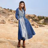 Regency Dress Asymmetric Stitching Embroidered Dress