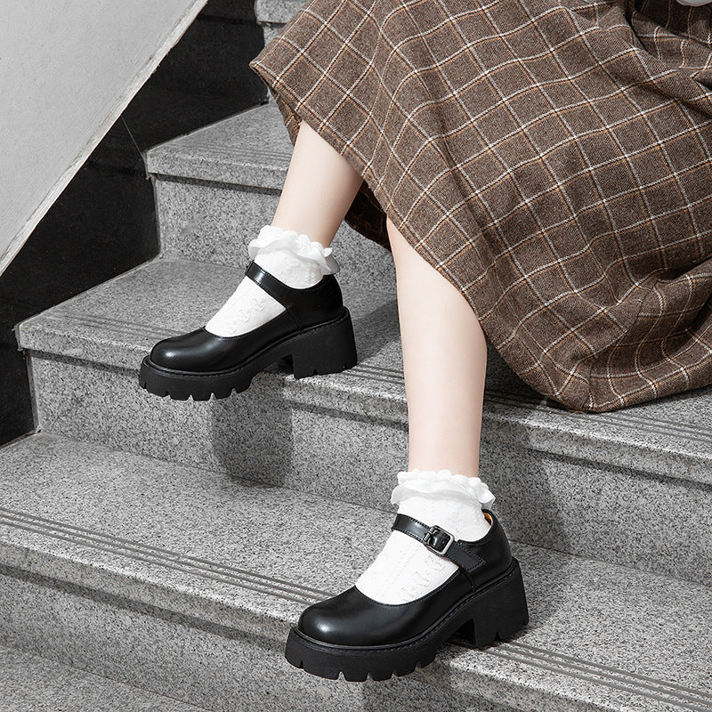 Mary Jane Shoes Summer Retro Round Head Mary Jane Shoes