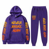 Never Broke Again Hoodie Casual Hooded Sweatshirt Casual Sports Pants