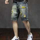 Men Jorts Denim Shorts Men's Fifth Jeans Loose Large Size Summer