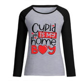 Valentine's Day T Shirts Couples Loose Long Sleeve T-shirt