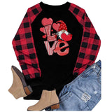 Valentine's Day T Shirt Long Sleeve Letter Printed Women's Long Sleeve