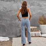Gloria Vanderbilt Jeans Mid-Rise Straight-Leg Pants Solid Color