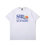 Men T Shitrs Creative Letters Printed Small Neckline