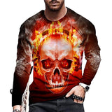 Skull Apparel Skull 3D Digital Printed round Neck Long Sleeve