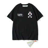 Off White T Shirt Cartoon Arrow Short Sleeve Summer Men And Women Couple Loose Casual Half Sleeves Tshirt Owt