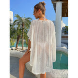 Coachella Music Festival Outfits Summer Loose Pullover Sun Protection Knitted Beach Cover-up