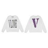Vlone Sweatshirt Green Large V Round Neck Sweater Loose Casual