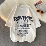 Men T-Shirts Loose Printed Half Sleeve