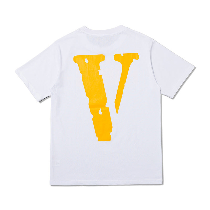 Vlone T Shirt Spring And Summer Big Letter Hip-Hop Street Round Neck Short Sleeve T-Shirt