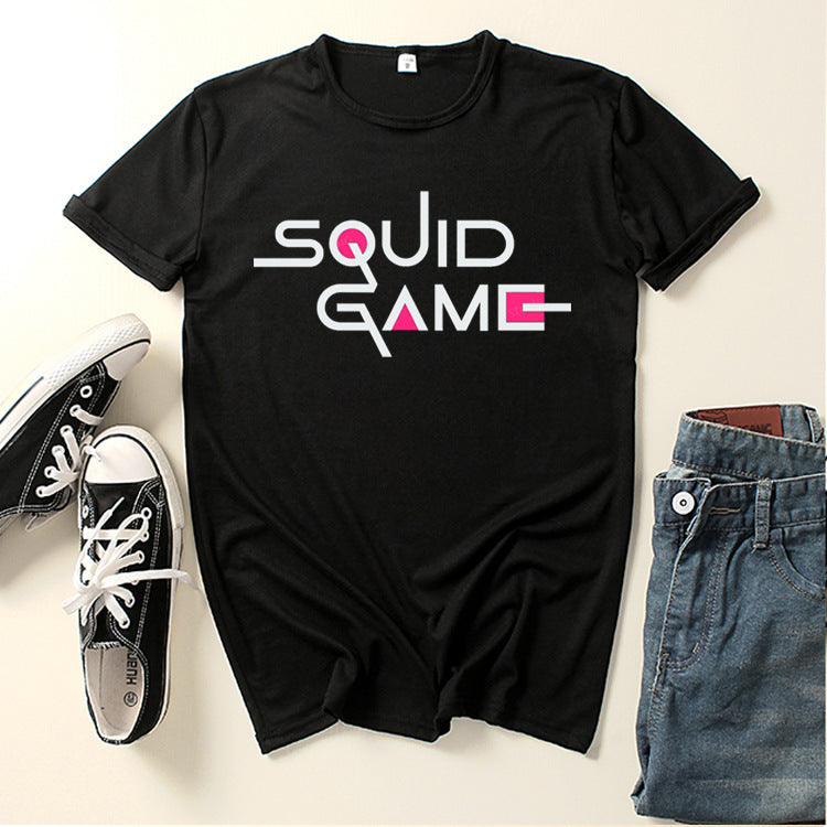 Squid Game Costume Printed Men's and Women's Loose round Neck Short Sleeve T-shirt