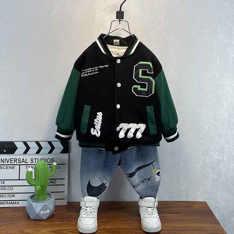 Toddler Boys Jackets Kids' Coat Spring and Autumn Baseball Uniform