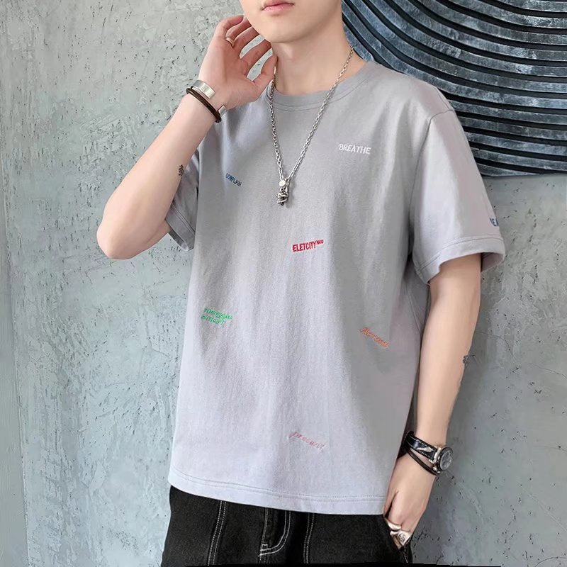 Men T-shirt Half-Sleeved Loose Printing