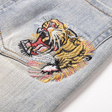 Men Jorts Vintage Embroidery Loose Bermuda Shorts