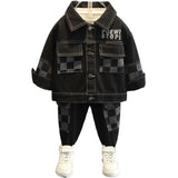 Toddler Boys Jackets Boys Spring and Autumn Denim Suit Two Pieces