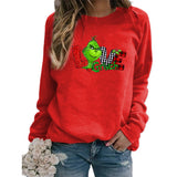 Men and Women Grinch Sweater Christmas Grinch Love Printed Crew Neck Sweatshirt Autumn and Winter