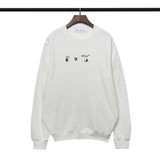Off White Sweatshirts Autumn And Winter Arrow Print Crew Neck Pullover Sweatshirt Baggy Coat