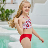Children Swimsuit Girl Backless Cross Swimsuit