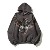 Kanye West Sunday Service Hoodie Autumn And Winter Rep Eagle Dog Printed Hoodie Fleece Lined
