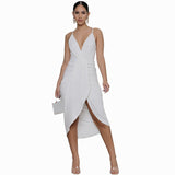MIDI Mauve Wrap Dress with Skirt French Dress Slim Fit Women's Clothing