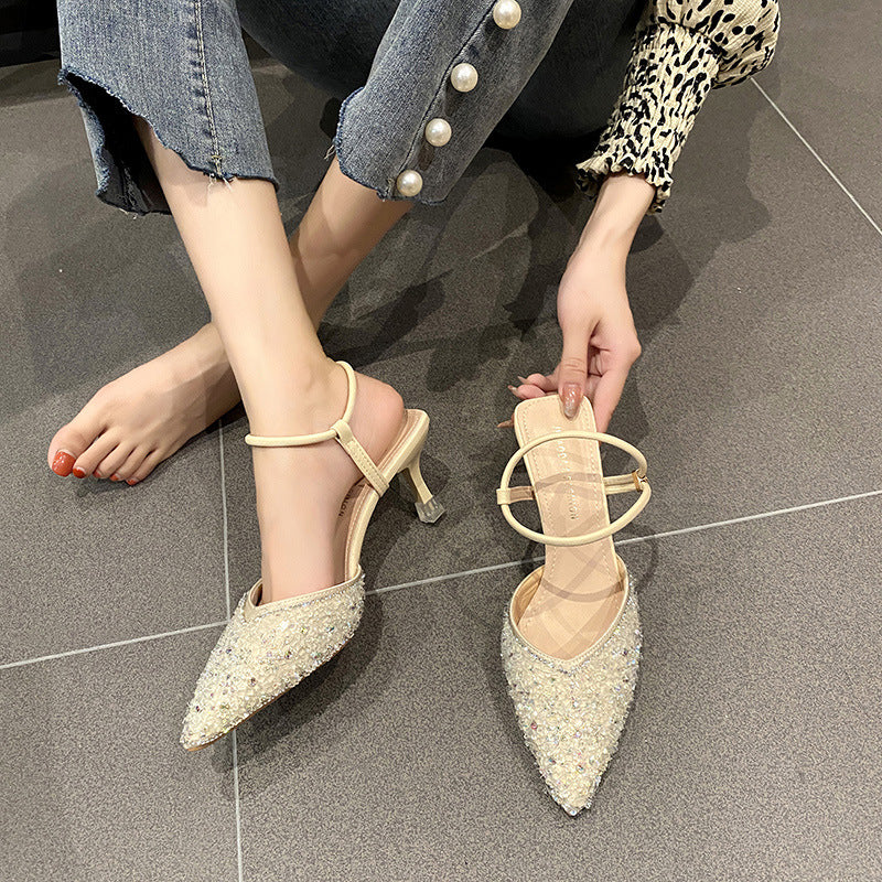 Low Heel Wedding Shoes Sandals High Heels Thin Heeled Shoes