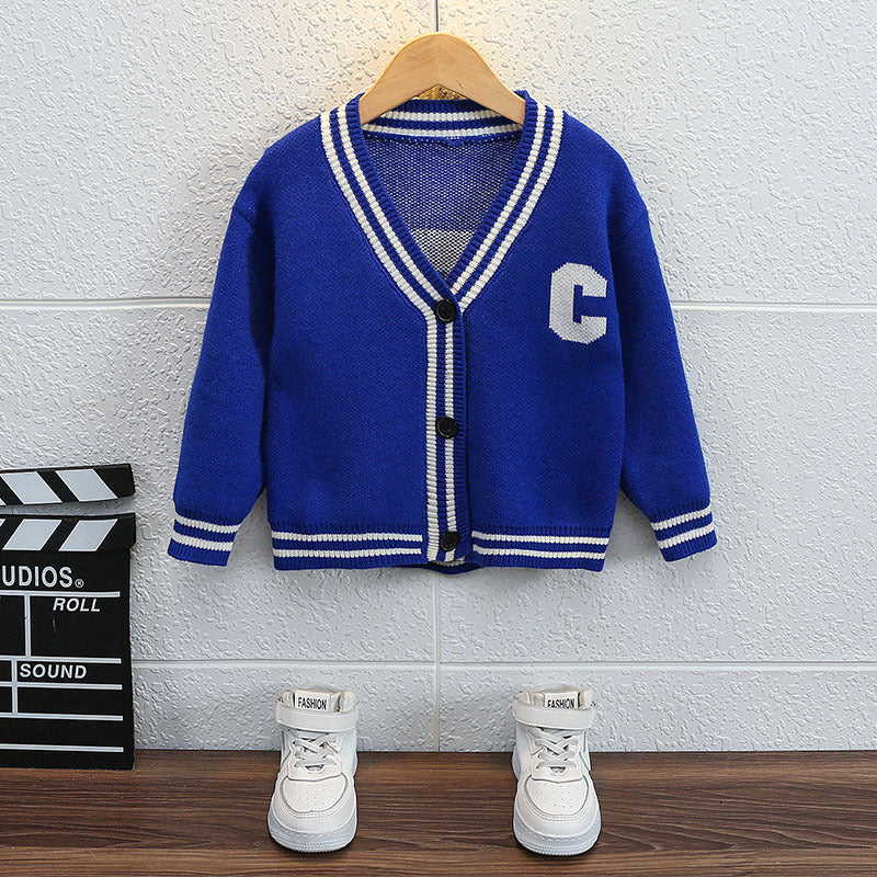Toddler Boys Jackets Children's Sweater Sweater Cardigan College Style
