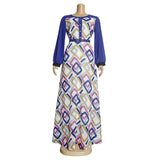 African Dashiki Dress Women's plus Size round Neck Dress