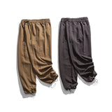 Man Fall Outfis Autumn Solid Color Simple Drawstring Ankle Banded Pants Oversize Sports Trousers Men