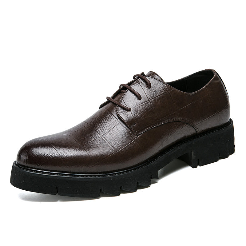 Men's Dress Shoes Classic Leather Oxfords Casual Cushioned Loafer Men's Thick Bottom