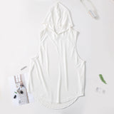 Moisture Wicking Tank Top Loose Waistcoat Hooded Fitness